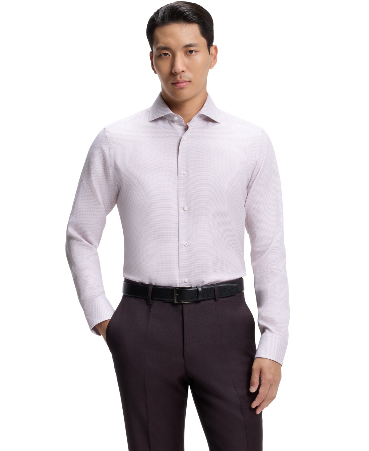 Boss by Hugo Men's Cotton Fine-Striped Regular-Fit Dress Shirt