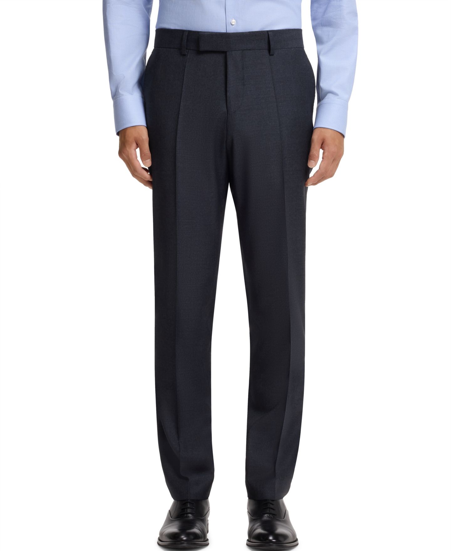 Мужские комплекты Hugo Boss Patterned Stretch Wool Two-Piece Slim-Fit Suit, цвет: Тёмный синий — фото 3