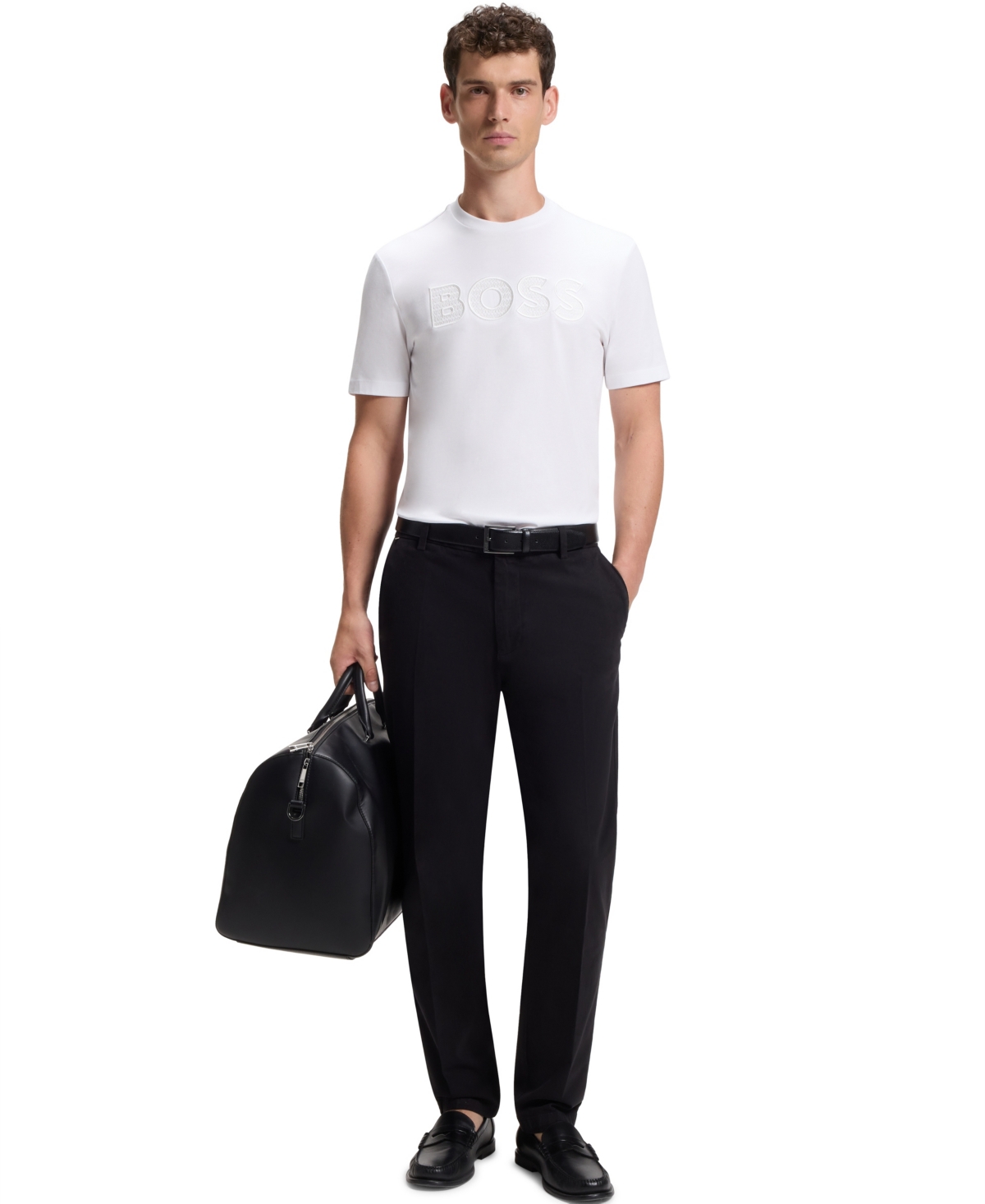 Boss by Hugo Boss Men's Cotton-Jersey Regular-Fit Logo T-Shirt