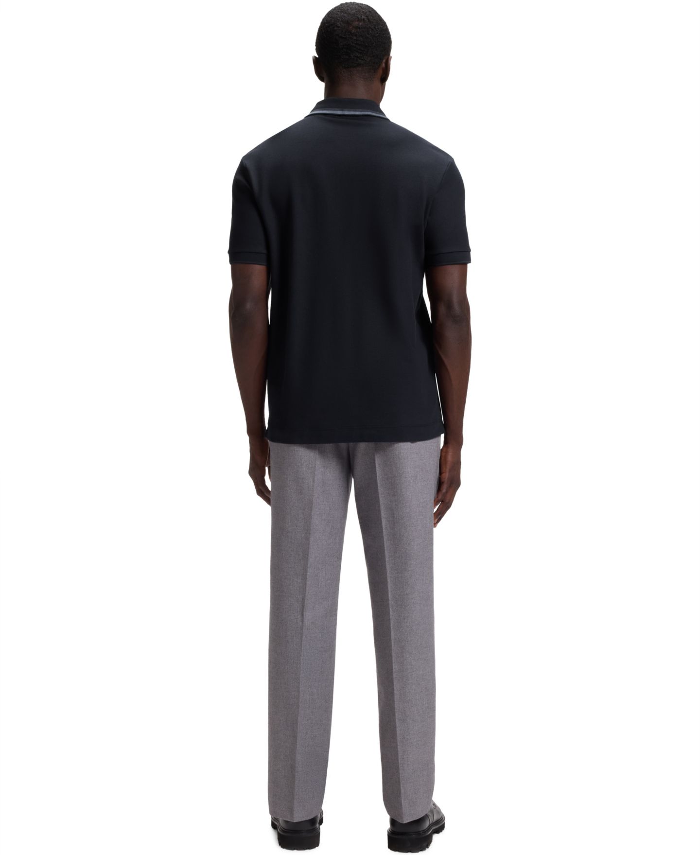 Мужское поло Hugo Boss Cotton Piqué Regular-Fit Polo Shirt, цвет: Тёмный синий — фото 2