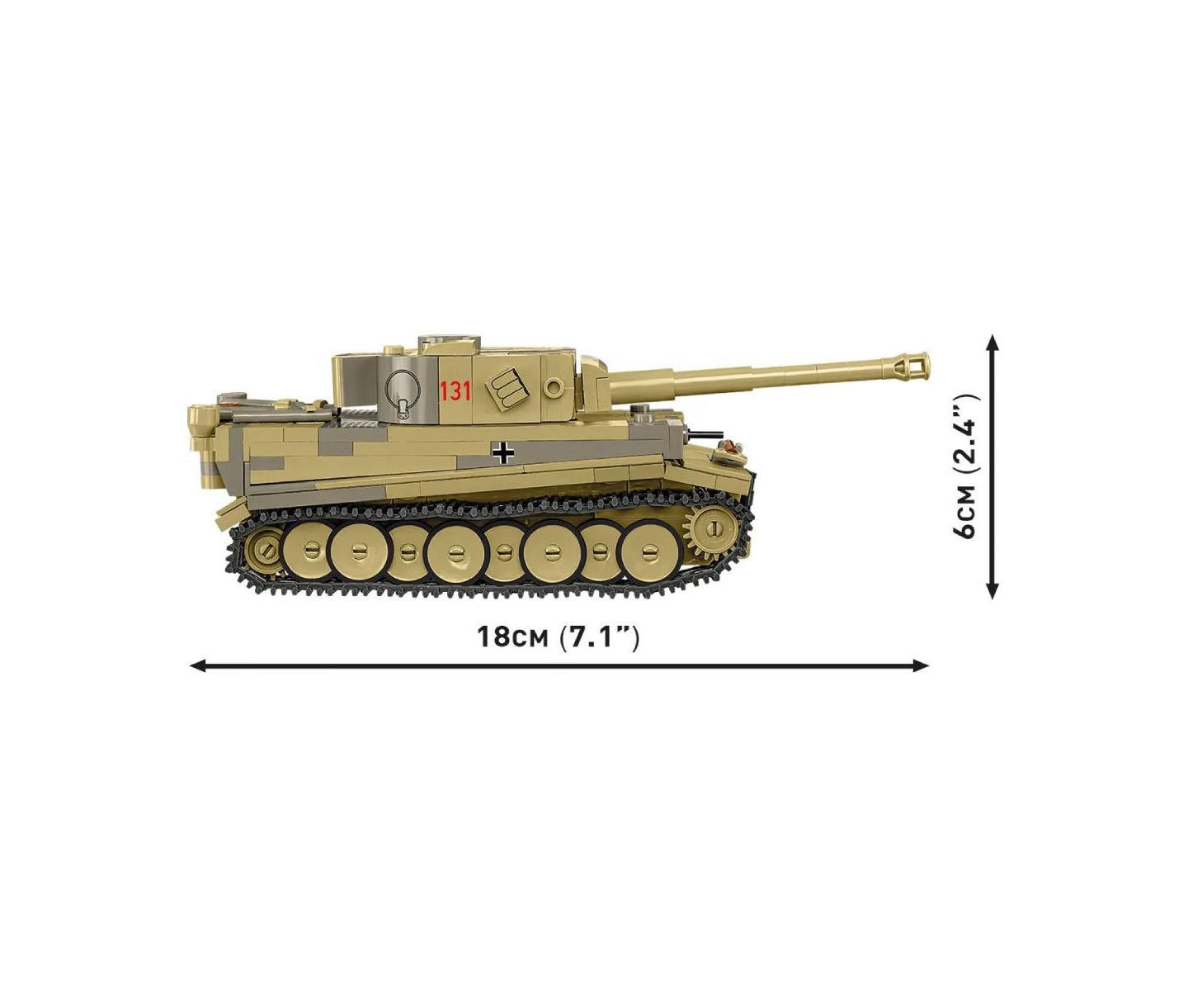 Детские майки COBI Historical Collection Wwii Panzer VI Tiger 1 no. 131 Tank, 442 pieces — фото 4
