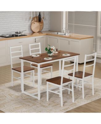 5-Piece Dining Table Set with 4 Chairs, Space Saving Kitchen Set