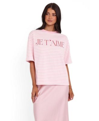 Women's Marly Je T'Aime Stripe Relaxed-Fit T-Shirt