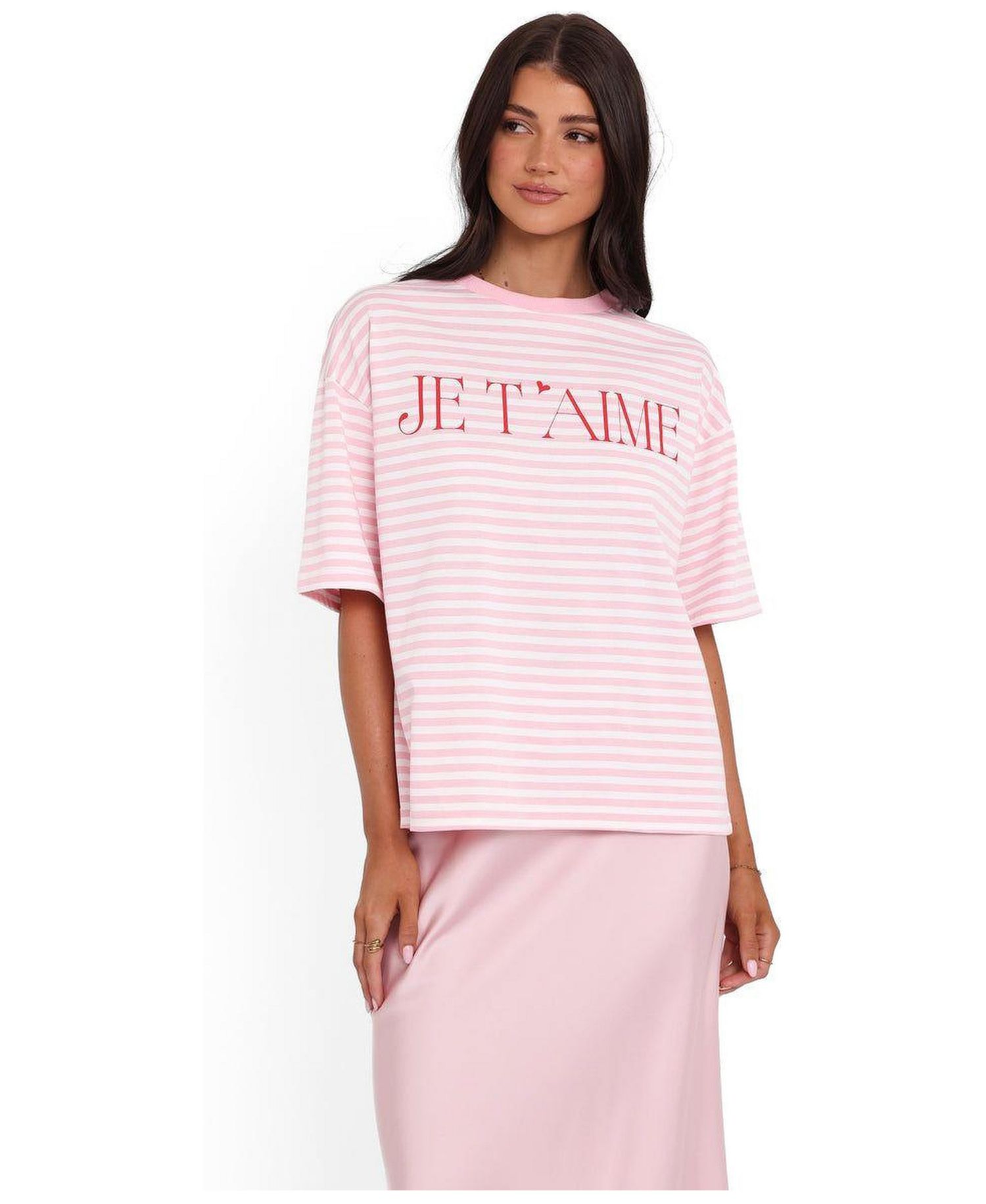 Women's Marly Je T'Aime Stripe Relaxed-Fit T-Shirt