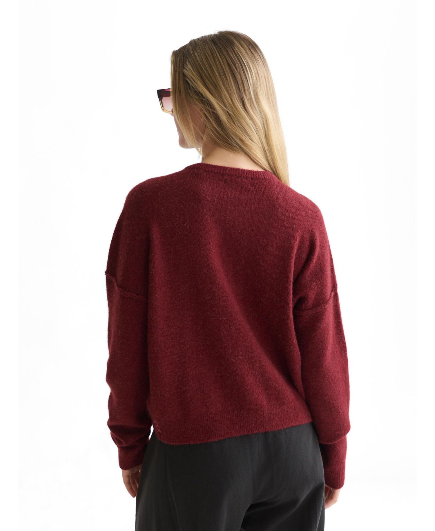 Women's Fuzzy Relaxed-Fit V-Neck Cardigan