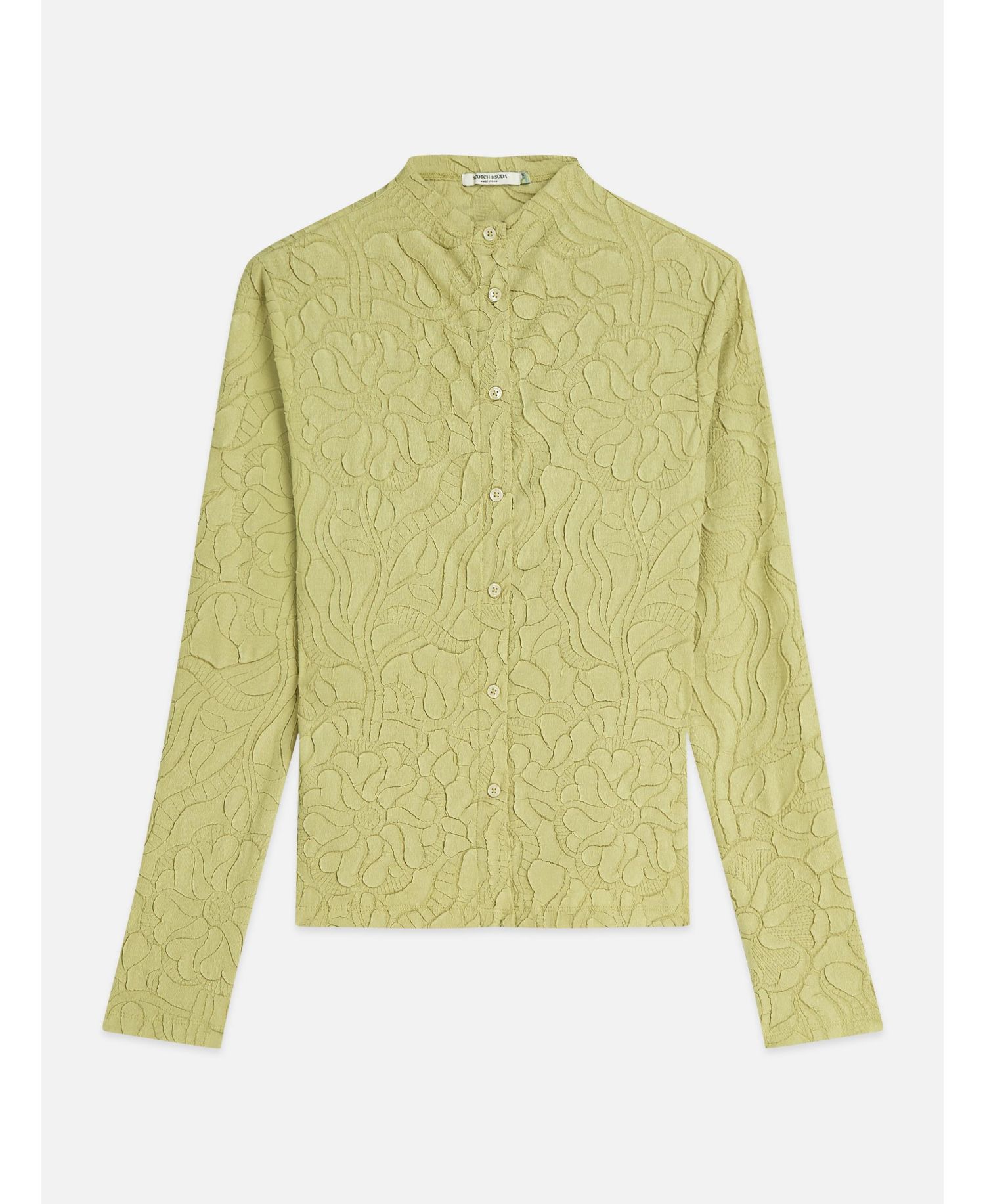 Women's Lightweight Embossed Pleat Mock Neck Cardigan