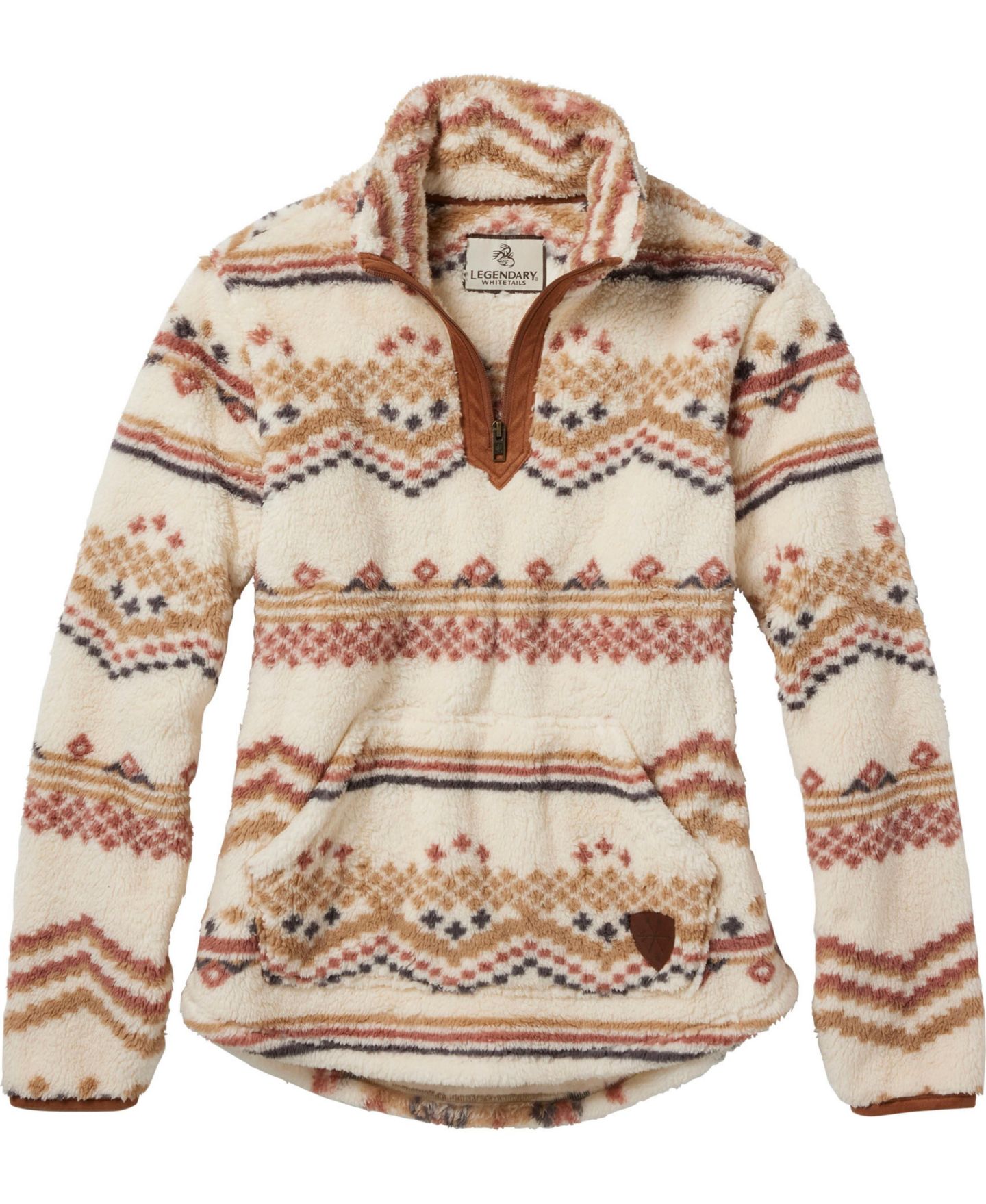 Женский свитер Legendary Whitetails Fuzzy Hide Fleece Quarter-Zip Mock-Neck Pullover, цвет: Country Comfort — фото 3