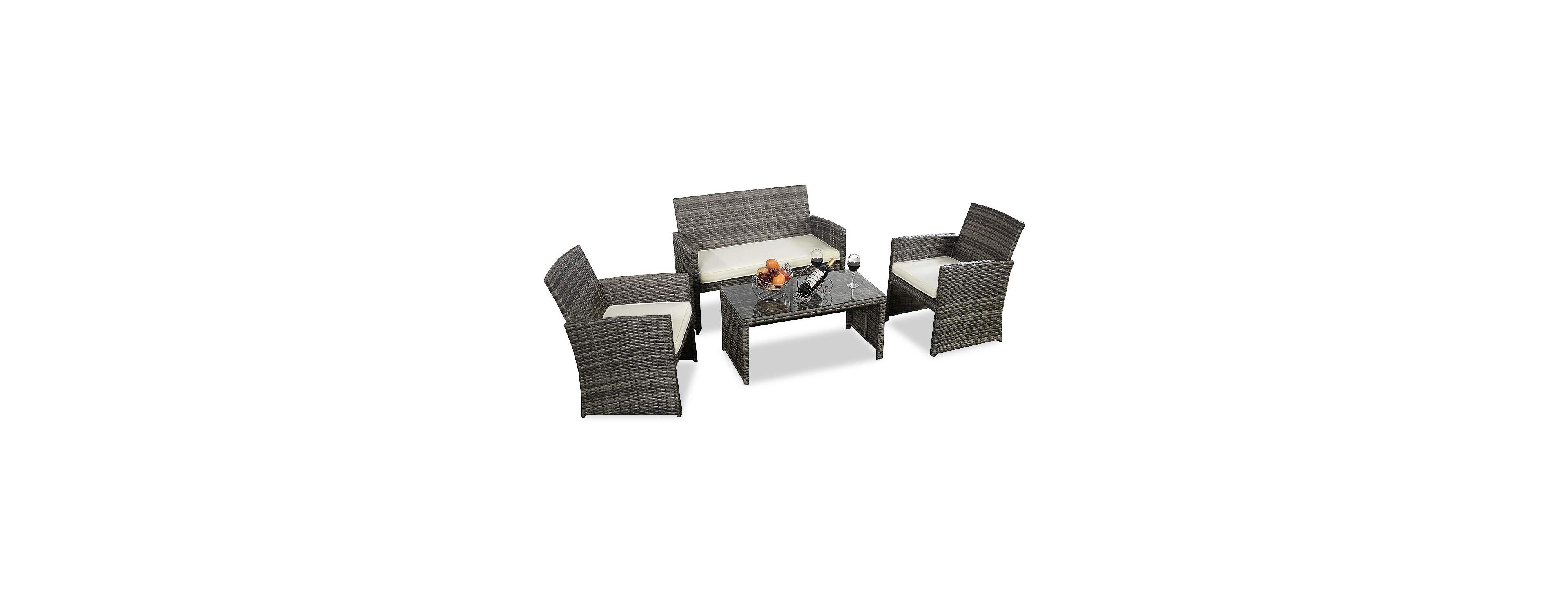 Slickblue Outdoor 4-Piece Sofa Furniture Set for Garden Seating Area
