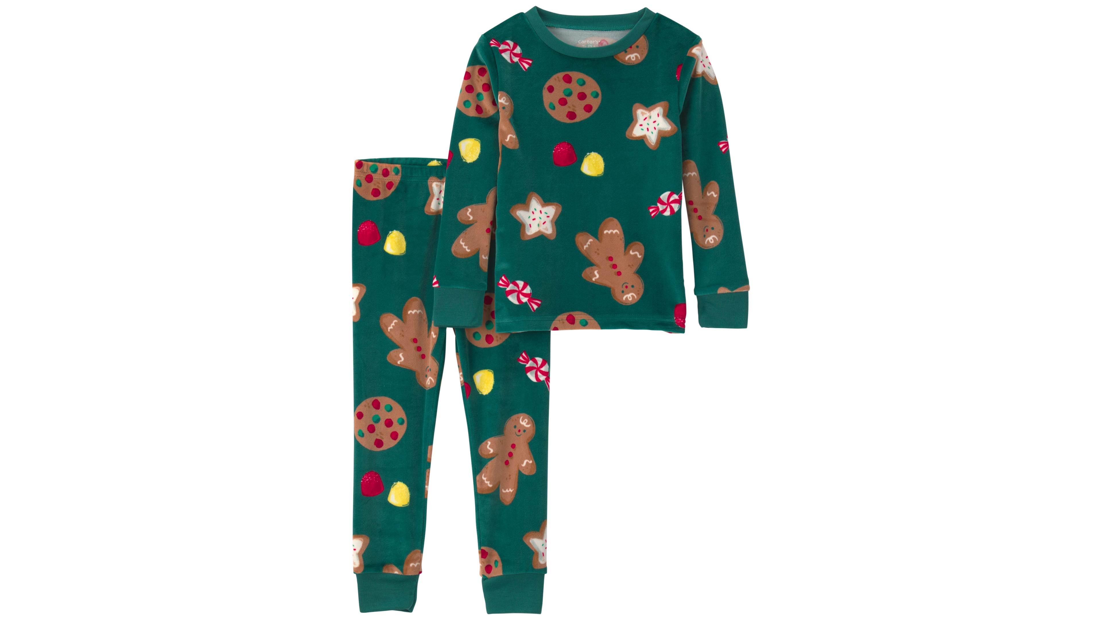 Carter's Toddler Girls' 2T-5T DreamPlush Long-Sleeve Snug-Fit Christmas Top and Pants, 2-Piece Pajama Set