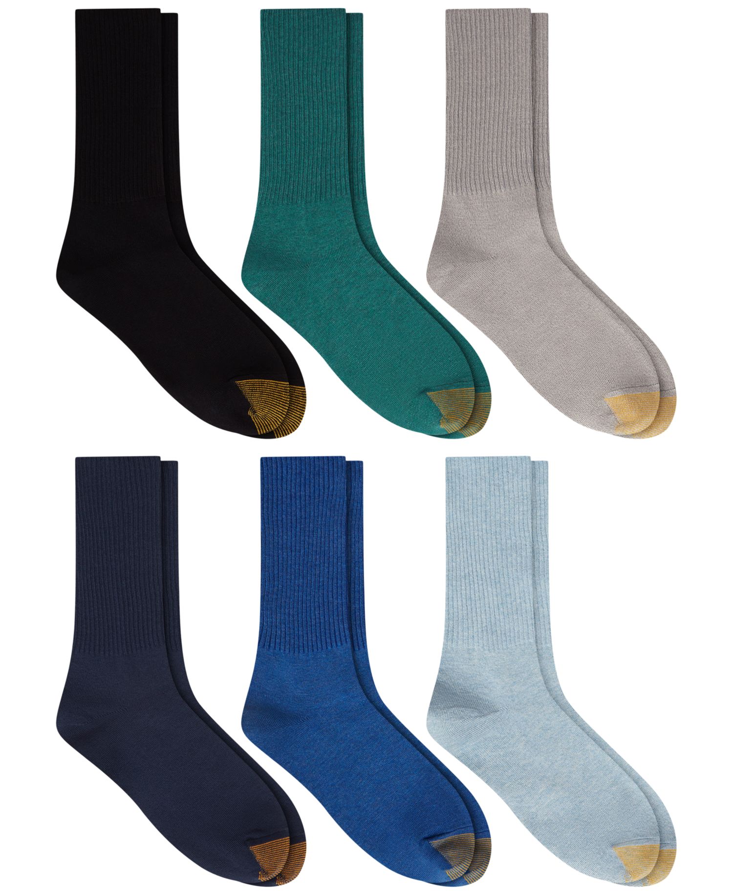 Women's Turn Cuff Convertible Reinforced-Toe Crew Socks, 6-Pack