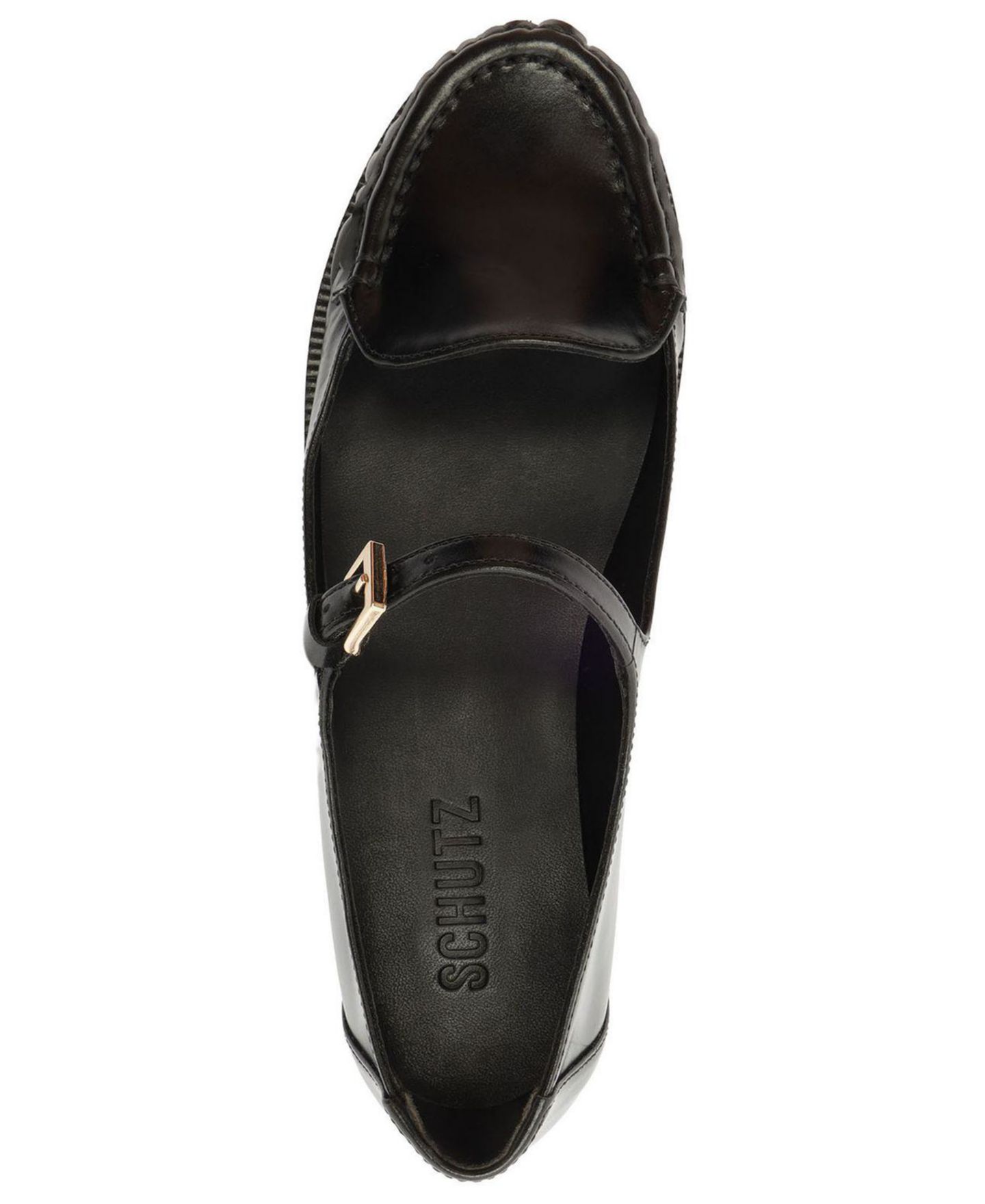 Женские балетки Schutz Tyla Buckle Mary Jane Flats, цвет: Чёрный — фото 4