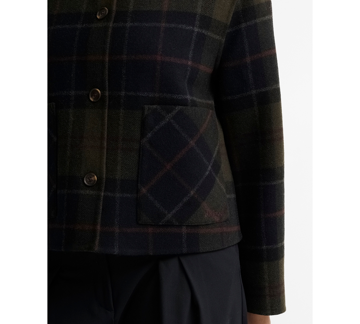 Barbour Women's Marlow Plaid Long-Sleeve Wool-Blend Overshirt