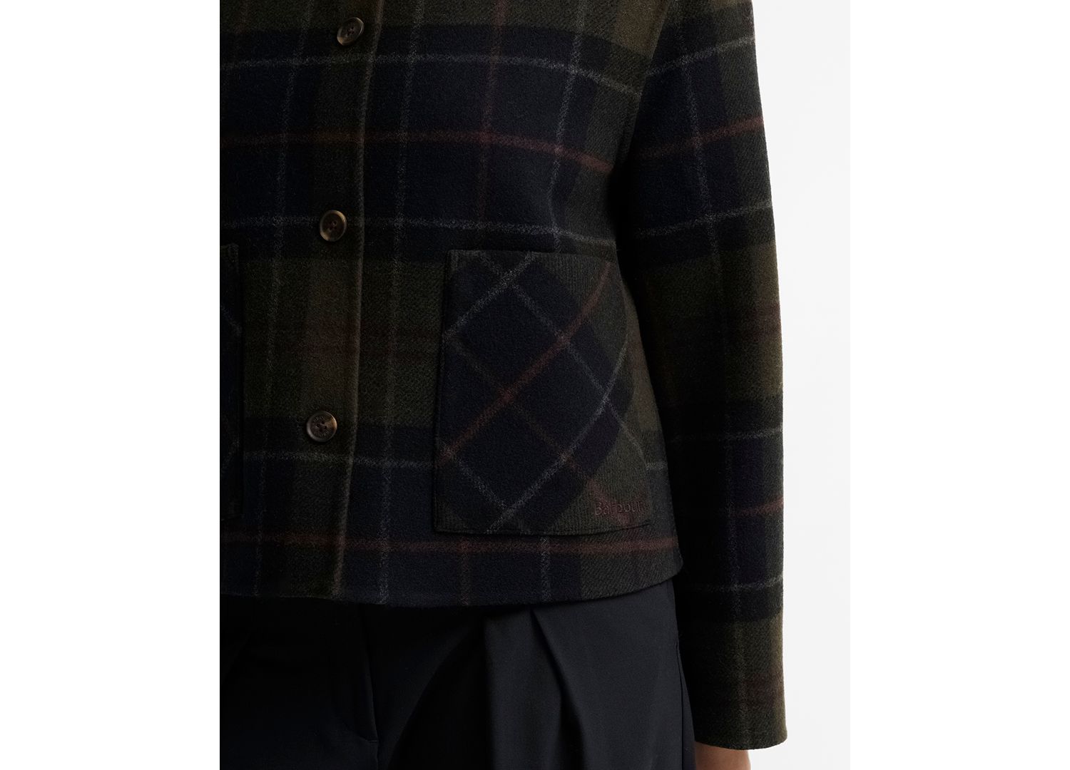 Women's Marlow Plaid Long-Sleeve Wool-Blend Overshirt