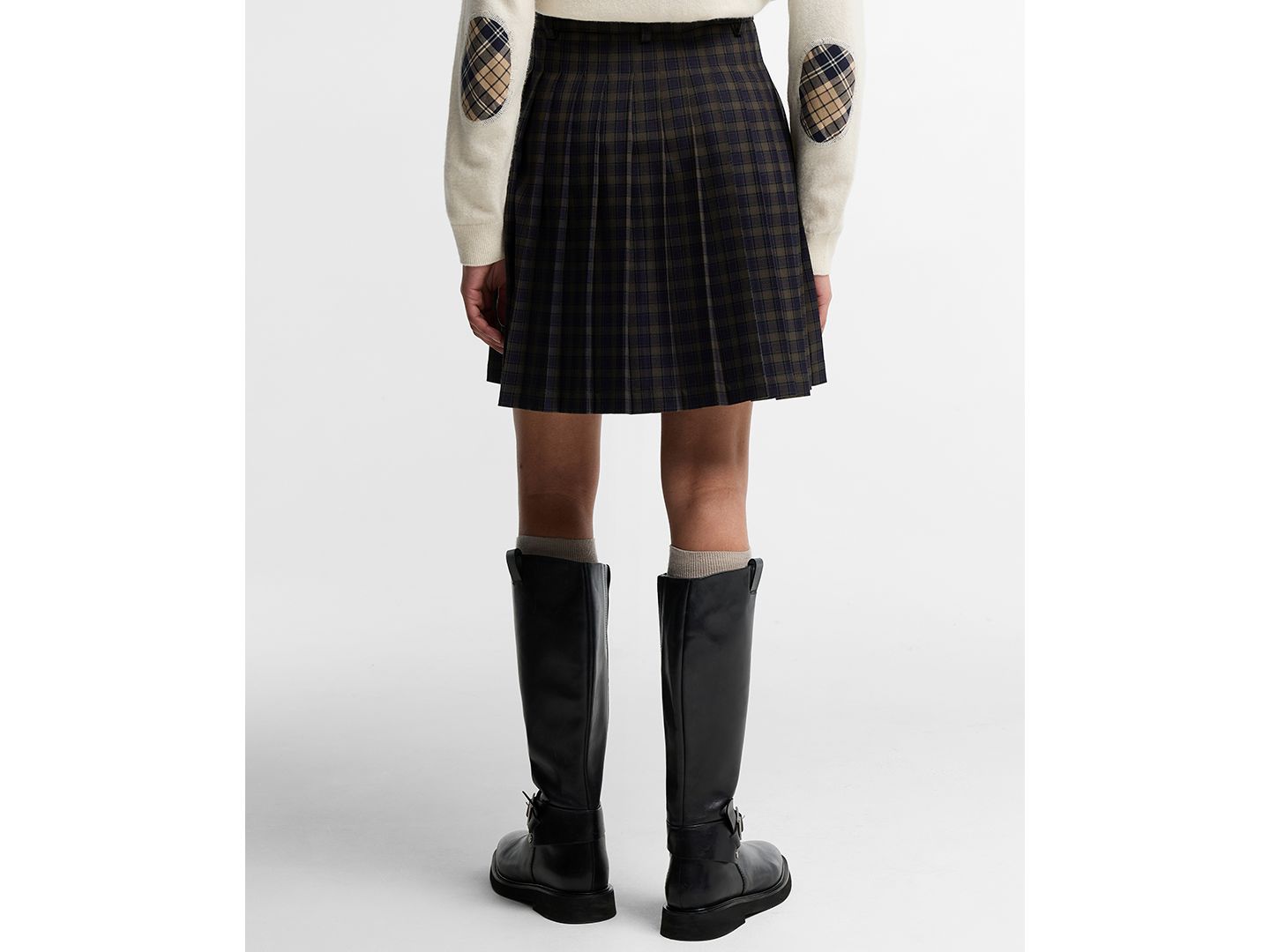 Женская юбка Barbour Carville Mini Pleated Plaid A-Line, цвет: Теневой — фото 3