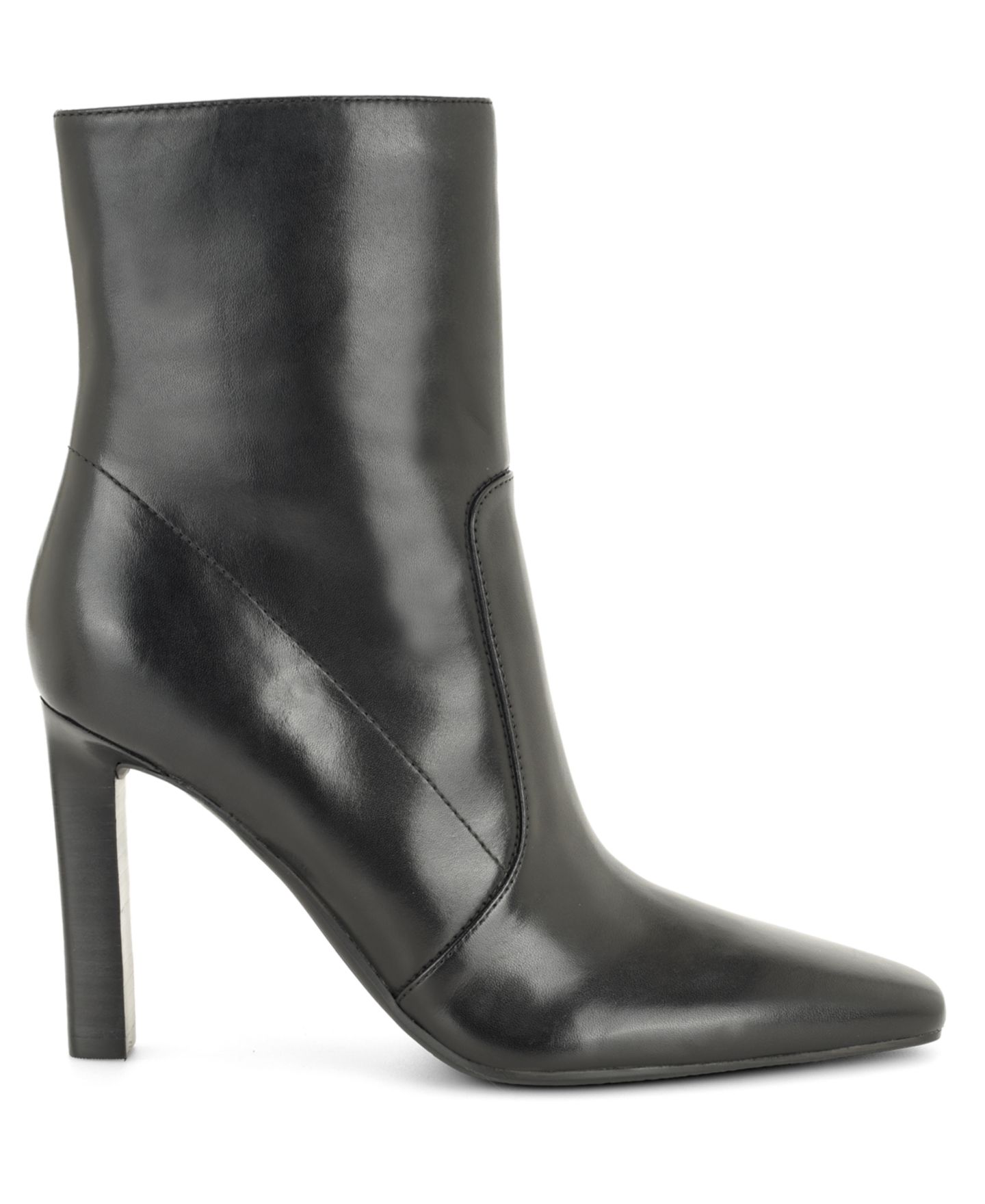 Женские ботинки Nine West Halla Snip Toe Block Heel Booties, цвет: Чёрный кожаный — фото 2