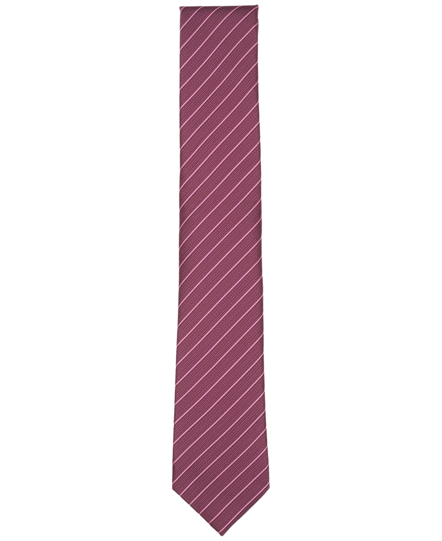 Мужской галстук Alfani Ellison Stripe Slim Tie, цвет: Ягодный — фото 2