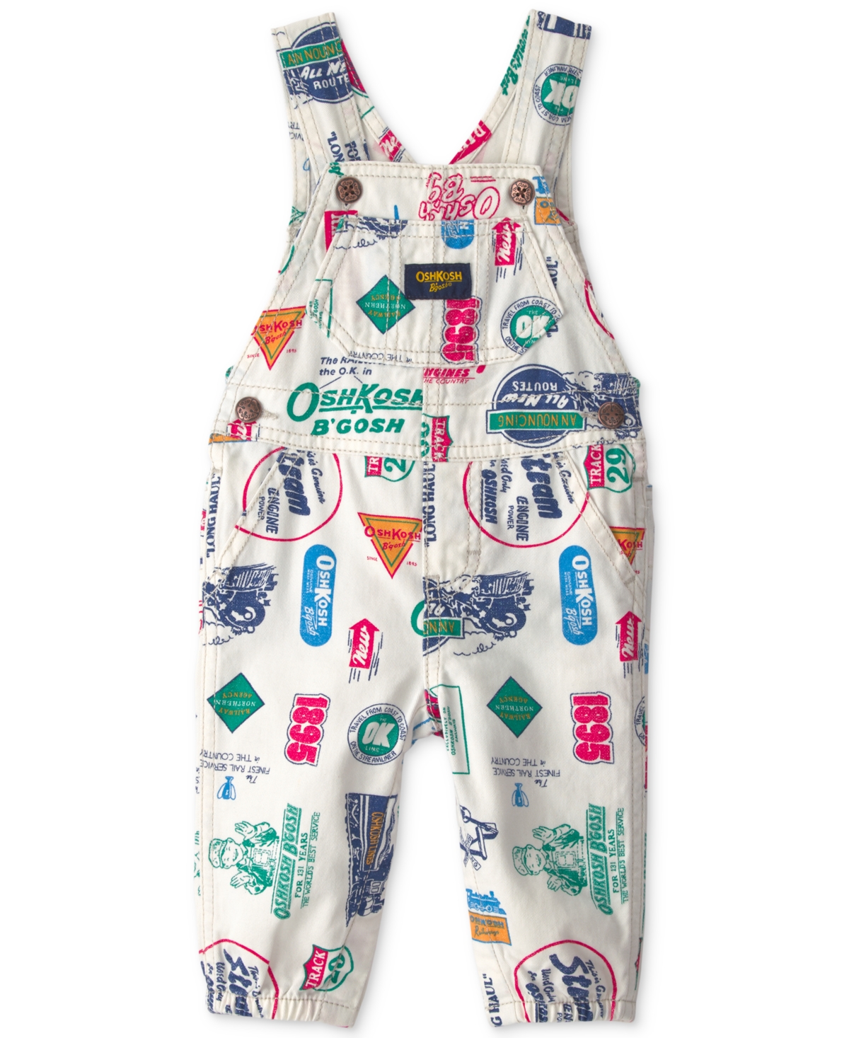 Osh Kosh Baby Boys' Vintage Logo Adjustable-Strap Sleeveless Overalls