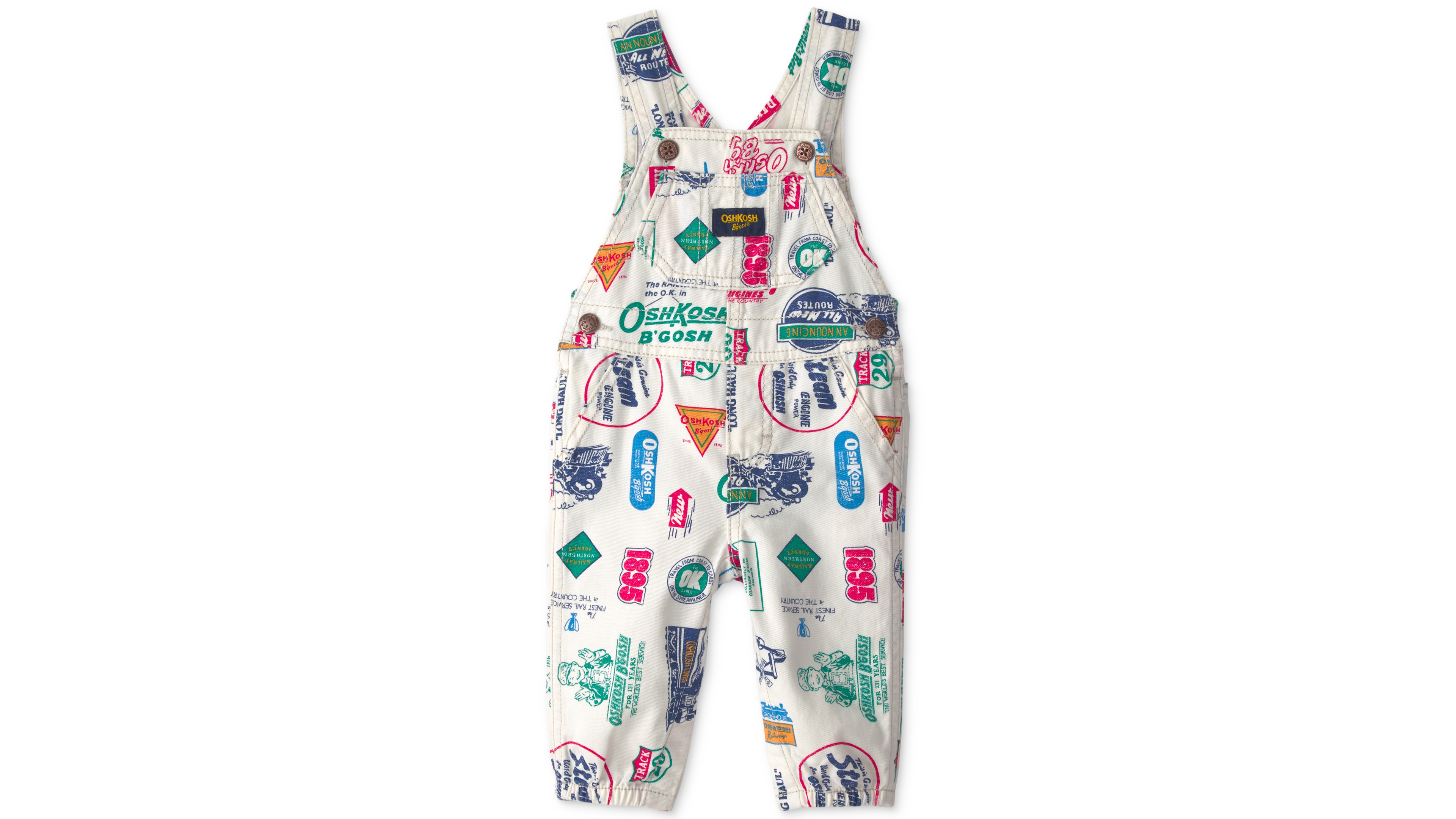 Osh Kosh Baby Boys' Vintage Logo Adjustable-Strap Sleeveless Overalls