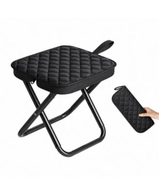 Foldable Stool Carbon Steel Collapsible Pocket Chair Camping Hiking