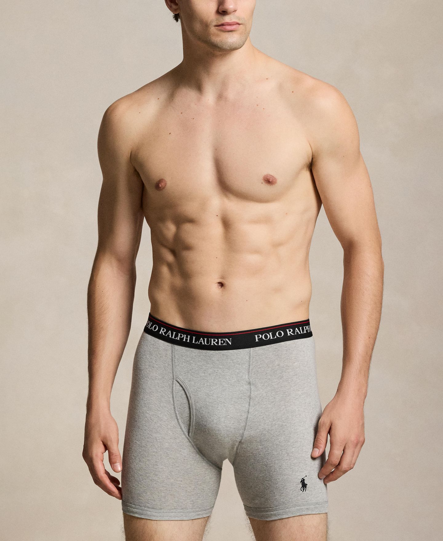 Трусы-боксеры Classic-Fit для мужчин, хлопок, 6 шт. — Polo Ralph Lauren, цвет: Чёрный / Меланжевый — фото 5