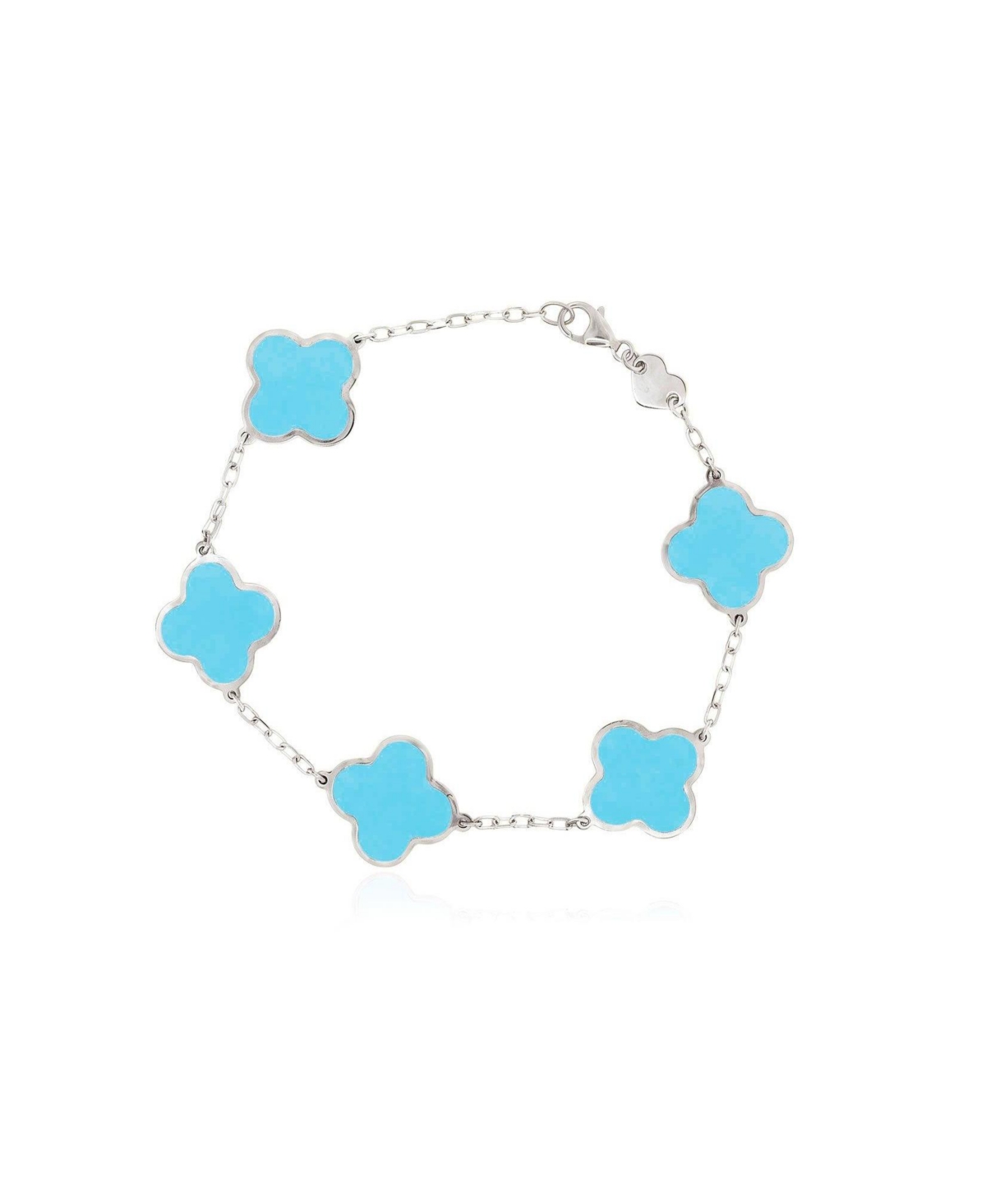 The Lovery Classic Turquoise Clover Bracelet Sterling Silver