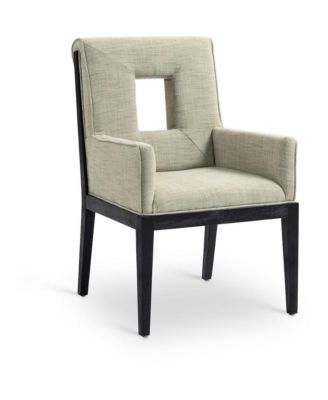 Gwendolyn  Linen Textured Fabric Dining Arm Chair