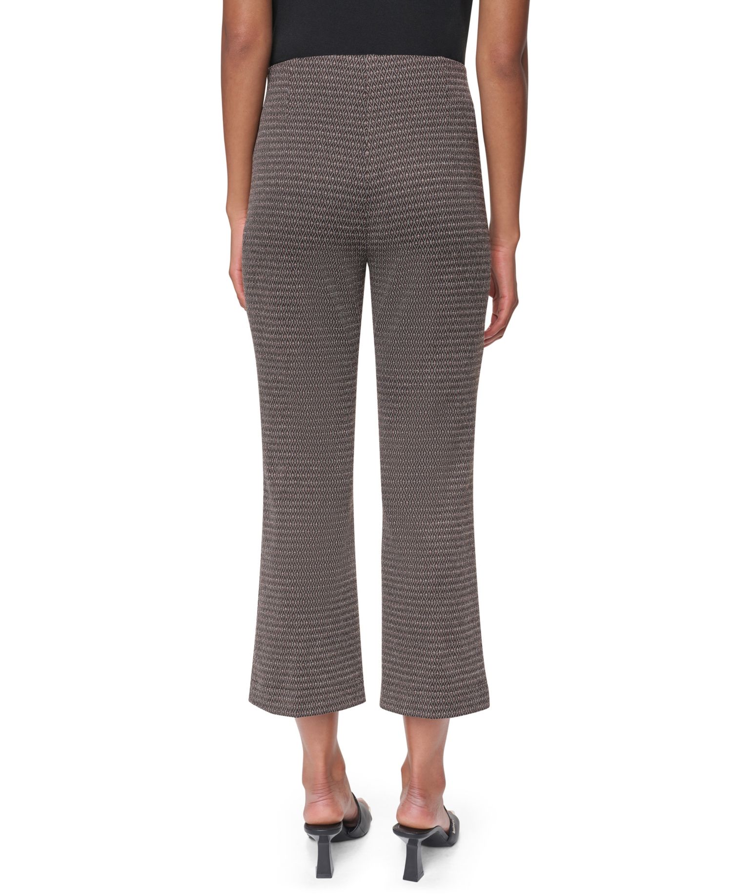 Petite Knit Diamond Jacquard Straight-Leg Pants
