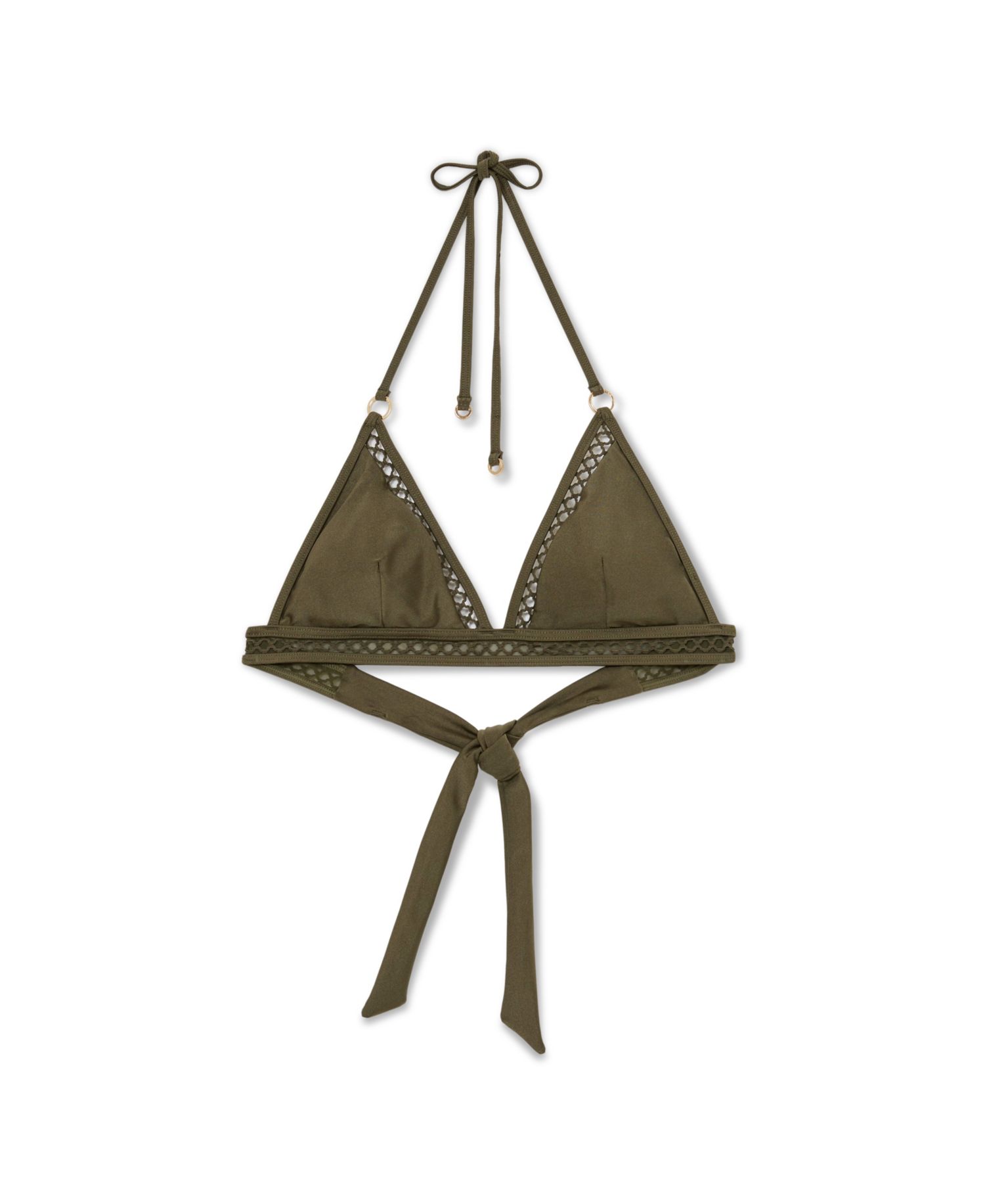Women's Hennel Triangle Halter Shimmer Bikini Top