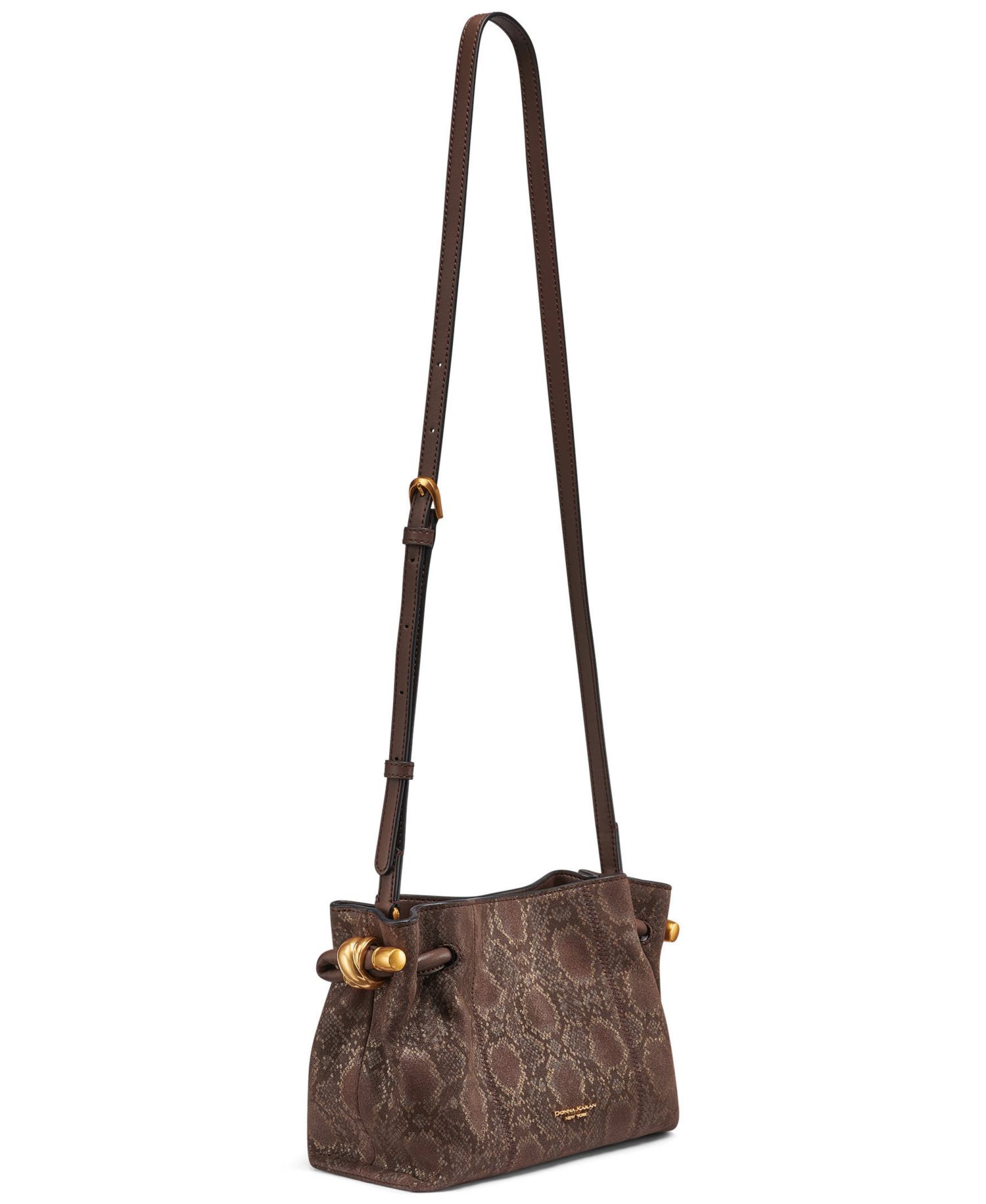 Cashmere Snake Embossed Suede Crossbody Bag