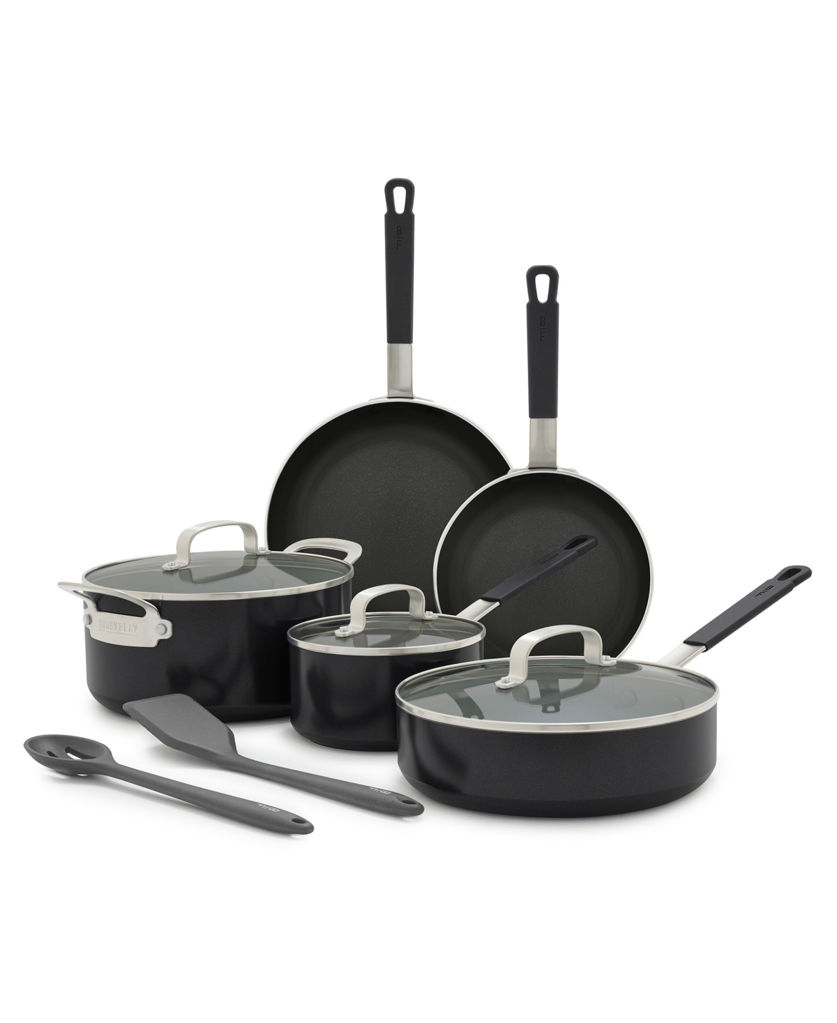 Greenpan Bobby Flay Ceramic Nonstick 10-piece Cookware Set In Black
