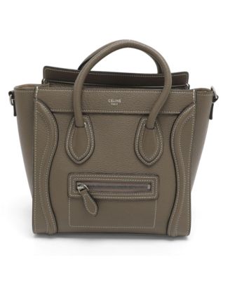 Women's Nano Luggage Tote in Taupe Grained Leather