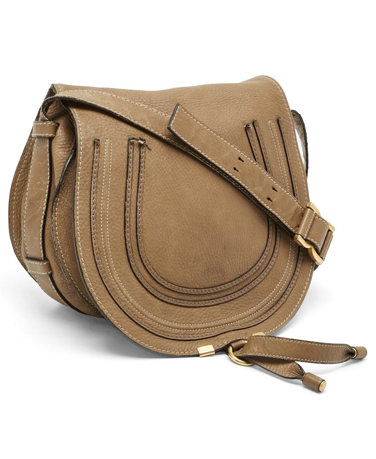 Pre-Owned Chloe Women's Marcie Grained Leather Saddle Crossbody Bag