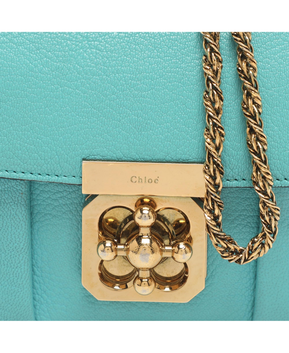 Pre-Owned Chloe Women's Elsie Mini Turquoise Leather Crossbody Bag