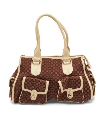 Women's Macadam Canvas and Leather Side Pocket Satchel