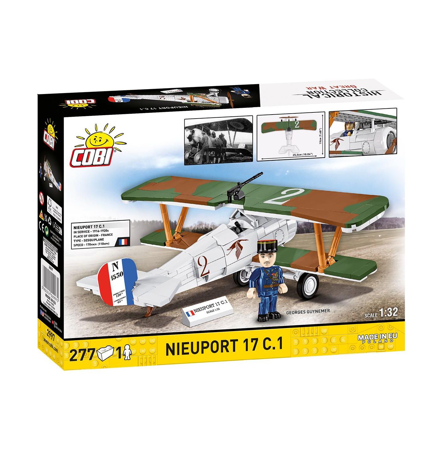 Детский конструктор COBI Historical Collection Great War Nieuport 17 C.1 277-Piece Building Set, Ages 9+ — фото 2
