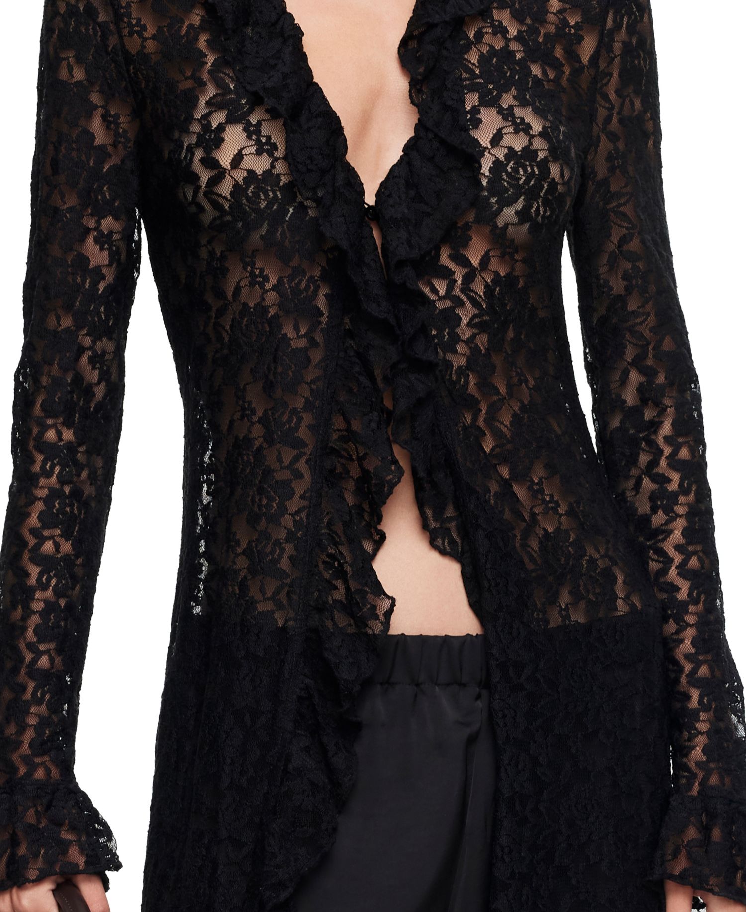 Women's Long Nights Long-Sleeve Lace V-Neck Maxi Dress