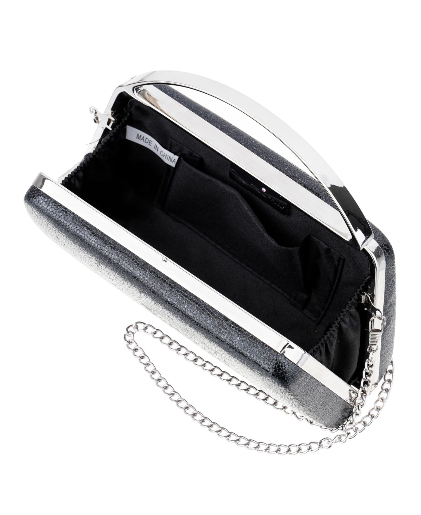 Женский клатч Nina Genesis Metallic Snake Small Handle Clutch Handbag, цвет: Чёрный — фото 6
