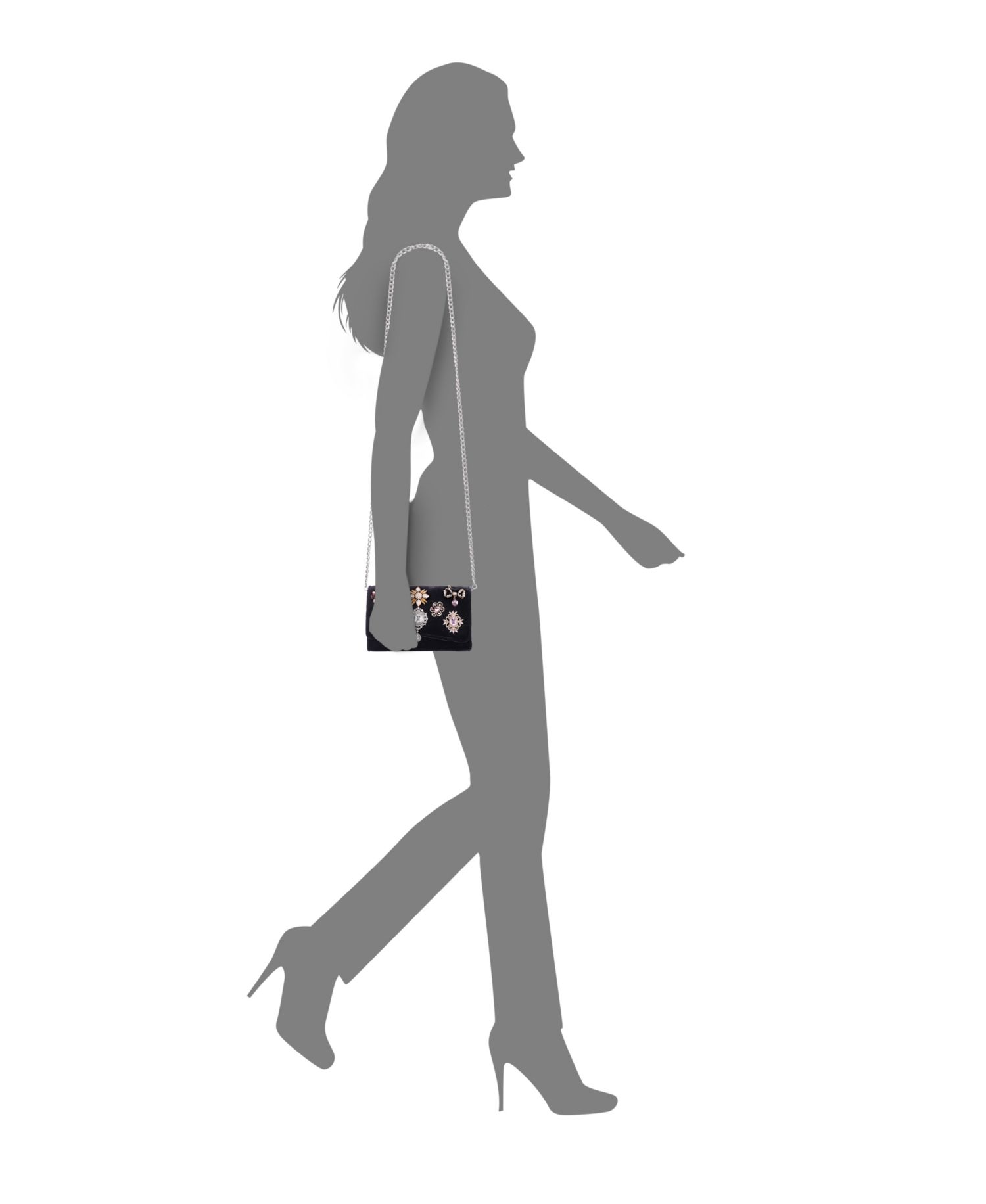 Embellished Small Flap Clutch Handbag