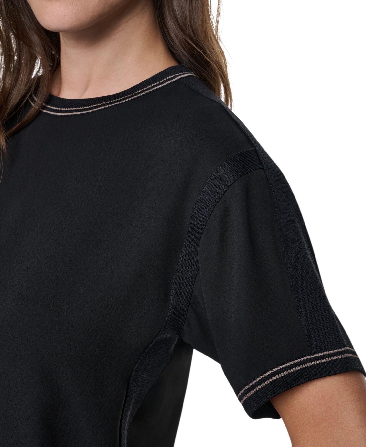 Women's Dolman Sleeve Contrast Stitching Top