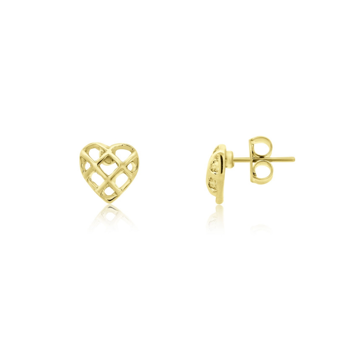 The Lovery Cage Heart Stud Earrings 18K Gold Filled Over Brass - Gold filled brass