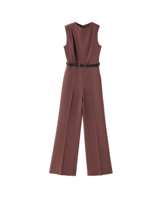 Women's Wide-Leg Belted Sleeveless Jumpsuit