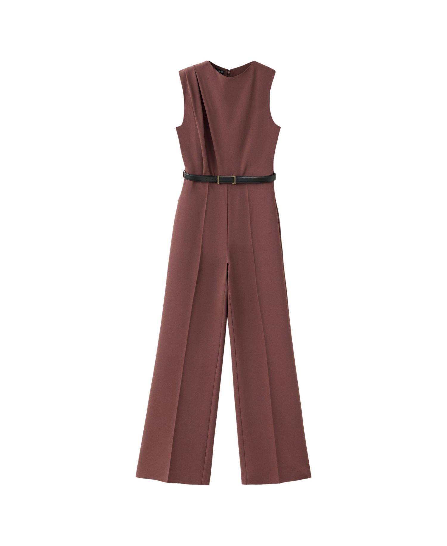 Women's Wide-Leg Belted Sleeveless Jumpsuit