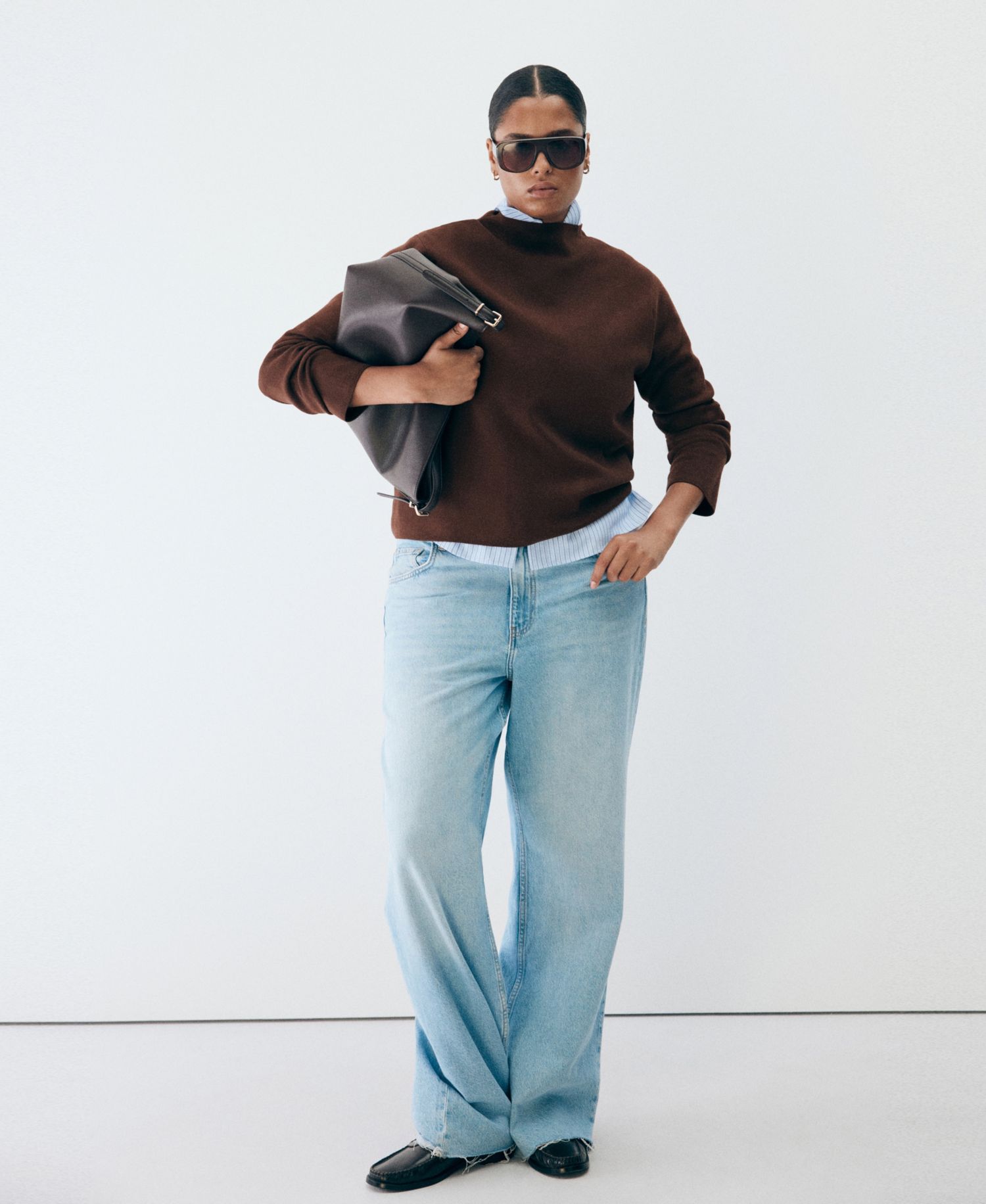 Women's Perkins Neck Viscose-Blend Mock Neck Sweater
