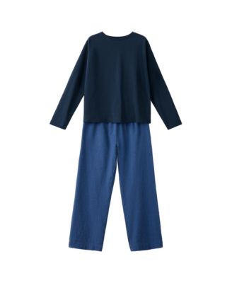 Women's Seersucker Striped Long-Sleeve Two-Piece Pajamas