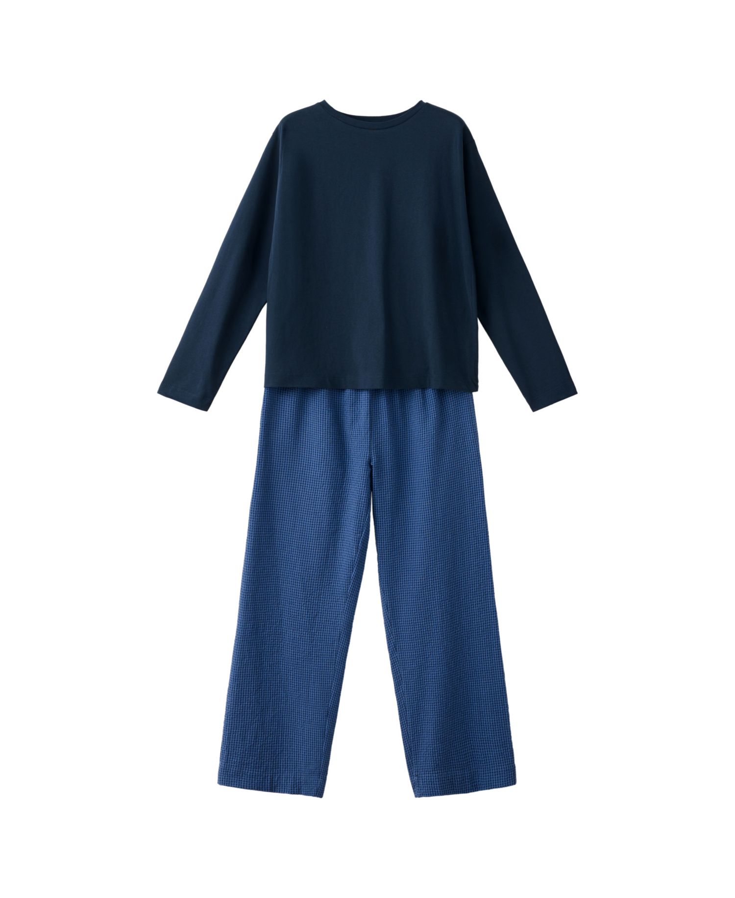 Women's Seersucker Striped Long-Sleeve Two-Piece Pajamas