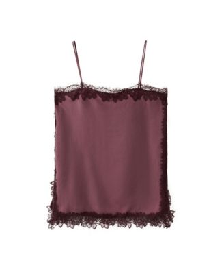 Women's Square-Neck Sleeveless Lace-Trim Camisole
