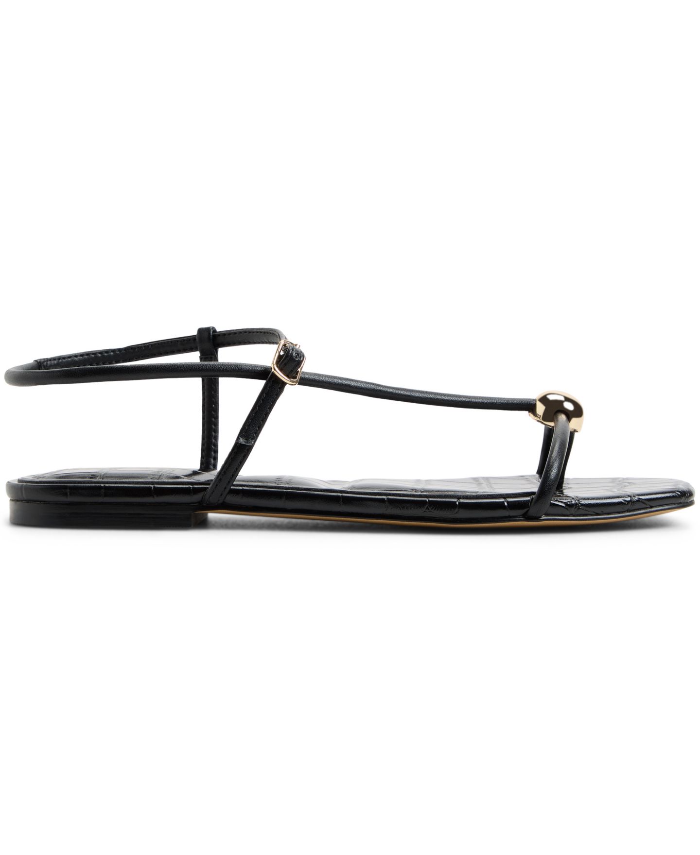 Женские сандалии ALDO Zaelle Strappy Flat, цвет: Чёрный гладкий — фото 2