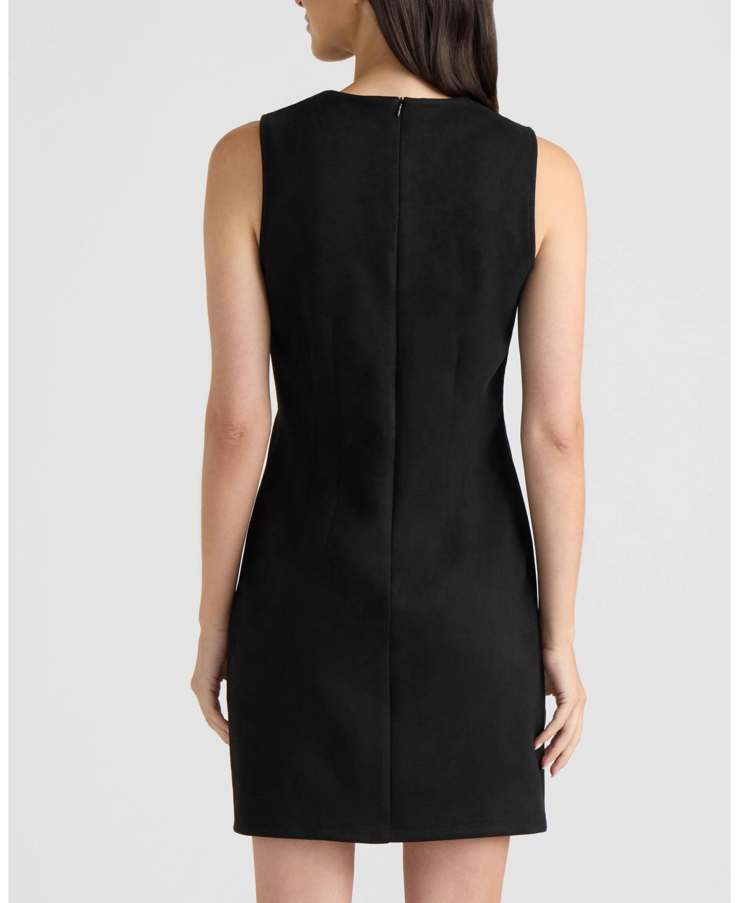Women's Party/Cocktail Rhinestone-Embellished Sleeveless Faux Suede Dress