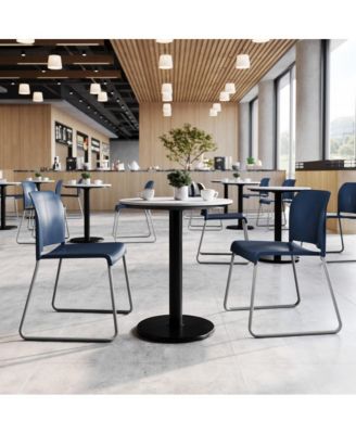 Calliope Stackable Office Reception Chair with Contoured Backrest and Chrome Sled Base