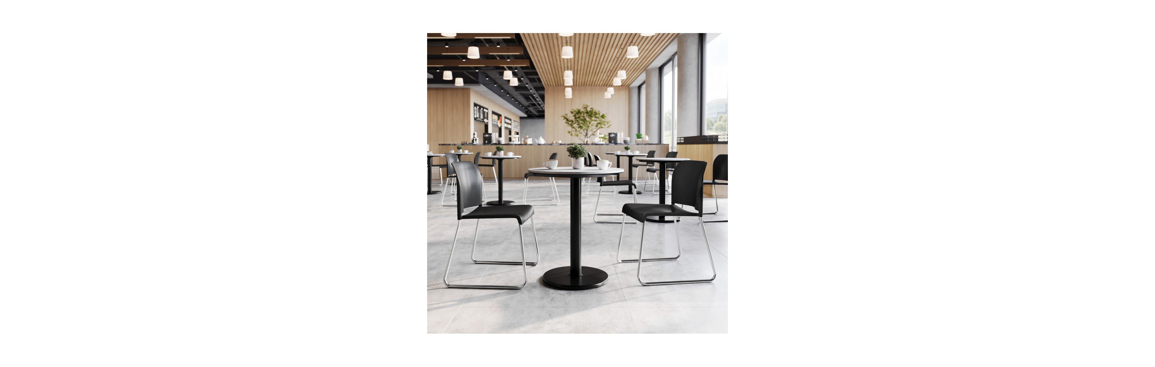 Emma+Oliver Calliope Stackable Office Reception Chair with Contoured Backrest and Chrome Sled Base